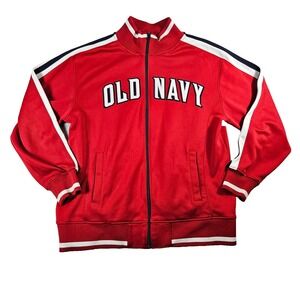 Old Navy Unisex Sz XL Y2k Red Logo Spell Out Classic Full Zip‎ Up Jacket